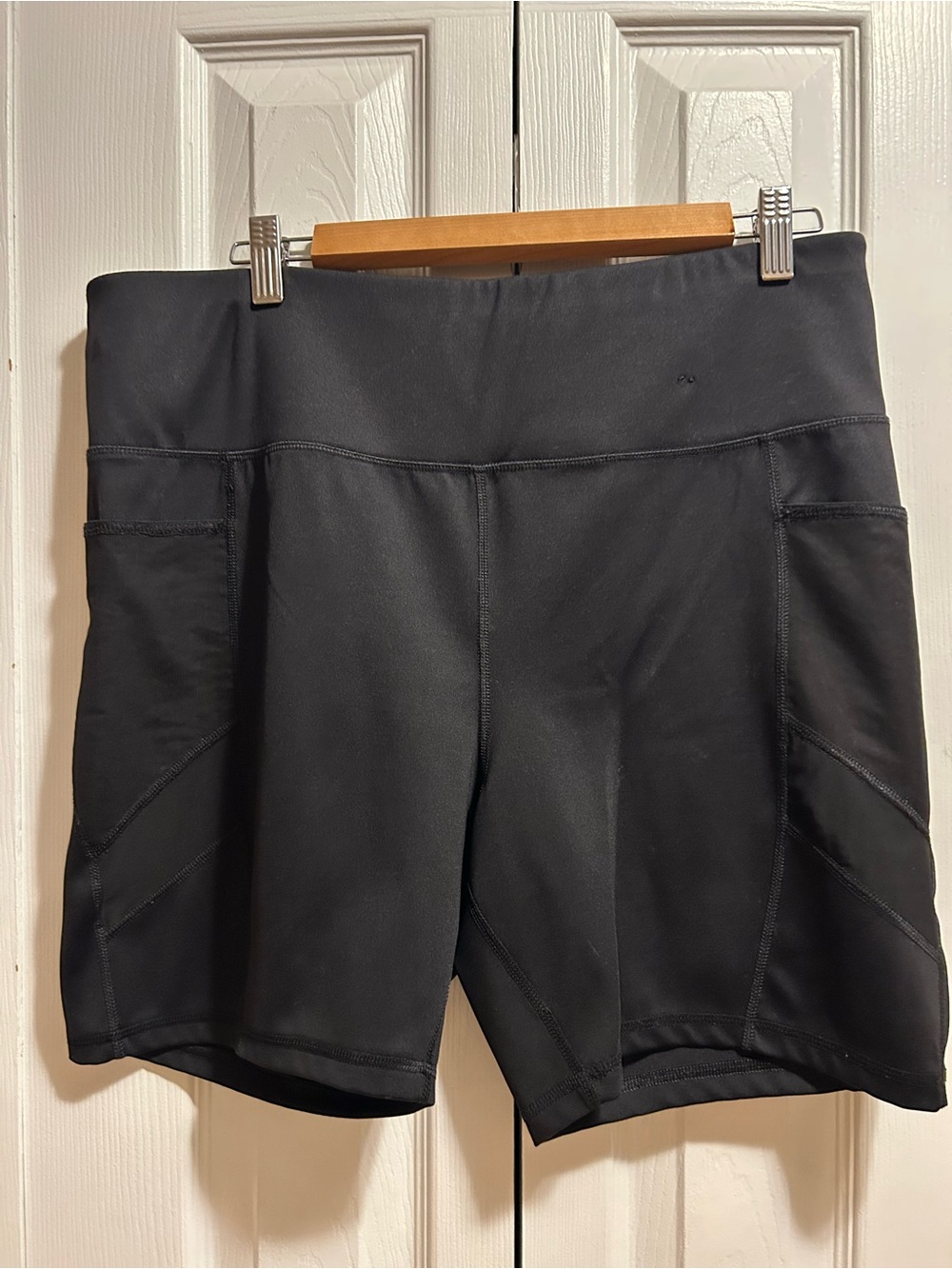 Avia Black High-Waist Bike Shorts with Side Pockets